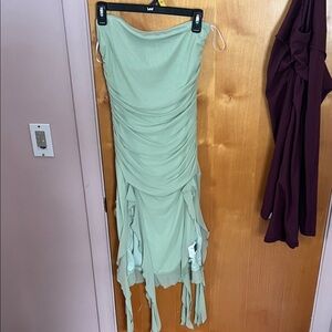 Whimsical Green Strapless Dress